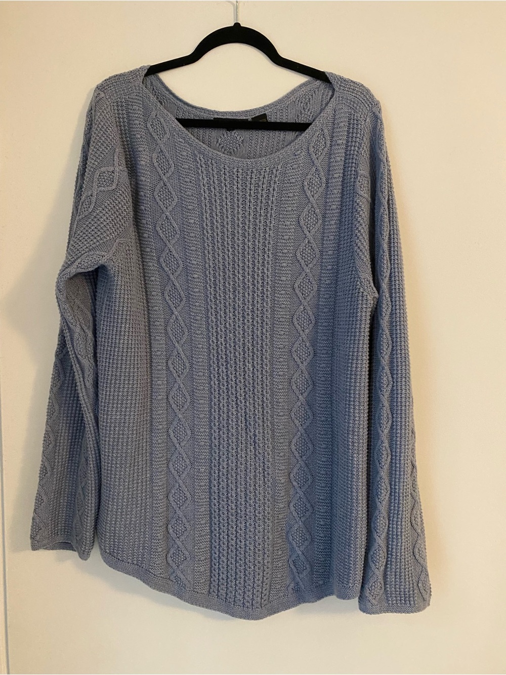 Jeanne Pierre Light Blue Cable Knit Women’s Sweater